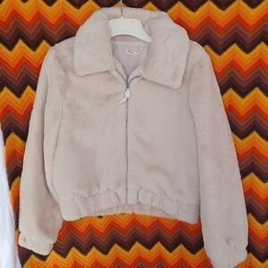 Women's INTEMPO Cropped Faux-Fur Bomber Jacket, Sz M, 21" PTP, 22" L